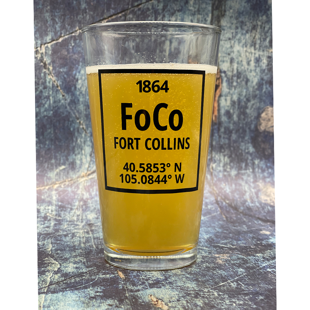Fort Collins Pint Glass - FoCo Element - Fort Collins Craft Beer
