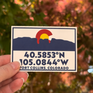 Fort Collins Coordinates Sticker